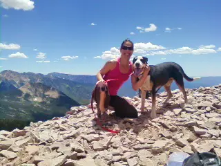 Dr. Heather Perkins with a dog